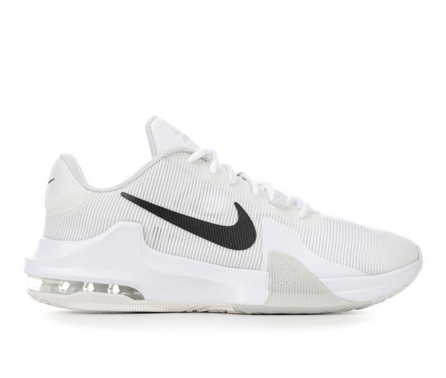 Men's Nike Air Max Impact 4 Basketball Shoes in White/Blk/Plat color