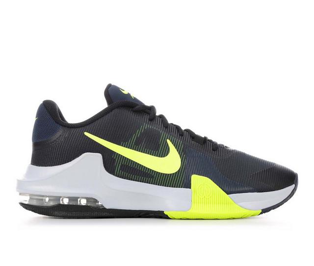 Men's Nike Air Max Impact 4 Basketball Shoes in Blk/Vlt/Nvy 006 color