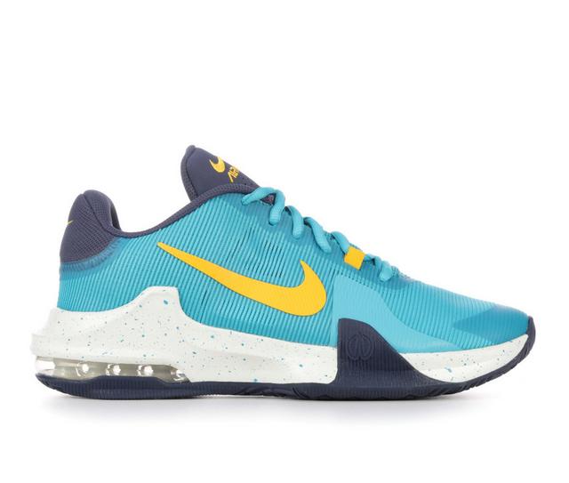 Men's Nike Air Max Impact 4 Basketball Shoes in Blu/Gld Spek302 color