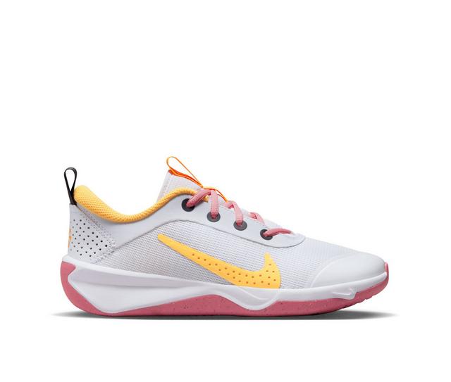 Girls' Nike Big Kid Omni Running Shoes in White/Citron color