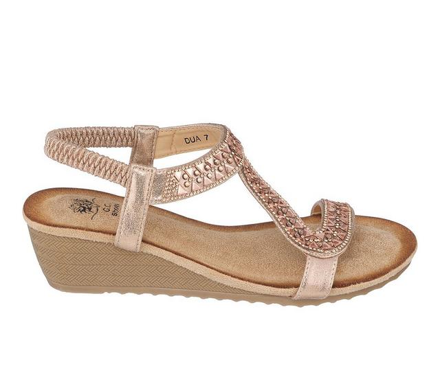 Women's GC Shoes Dua Wedge Sandals in Rose Gold color