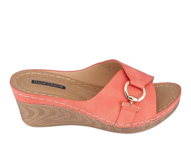 Women's GC Shoes Bay Wedge Sandals in Coral color