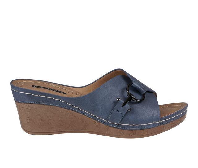 Women's GC Shoes Bay Wedge Sandals in Navy color