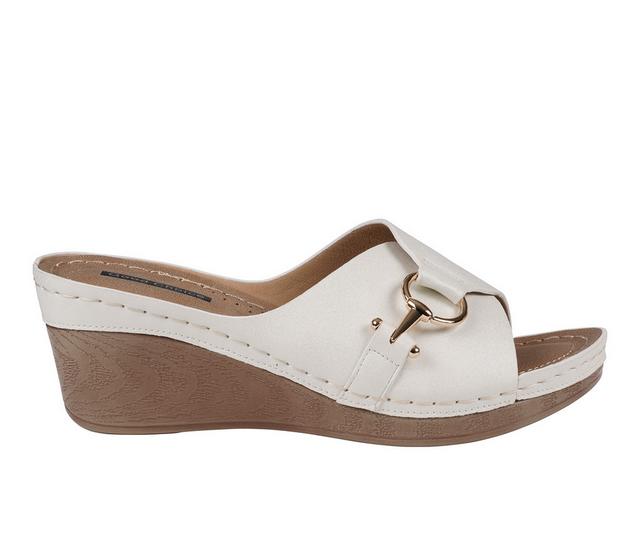Women's GC Shoes Bay Wedge Sandals in White color