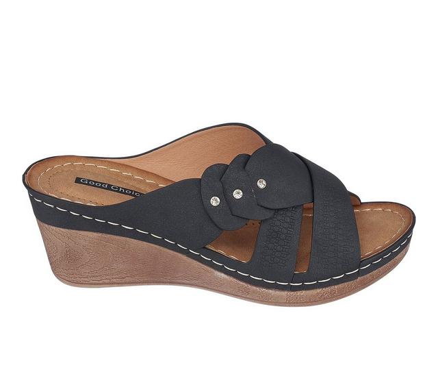Women's GC Shoes Dorty Wedge Sandals in Black color