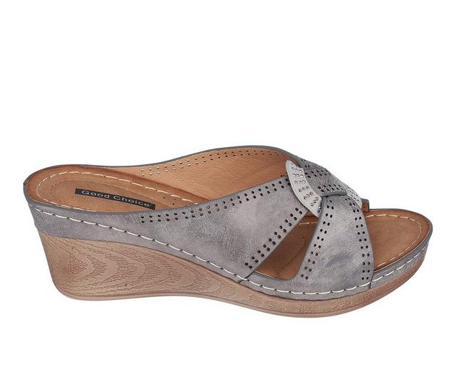 Women's GC Shoes GIsele Wedge Sandals in Pewter color