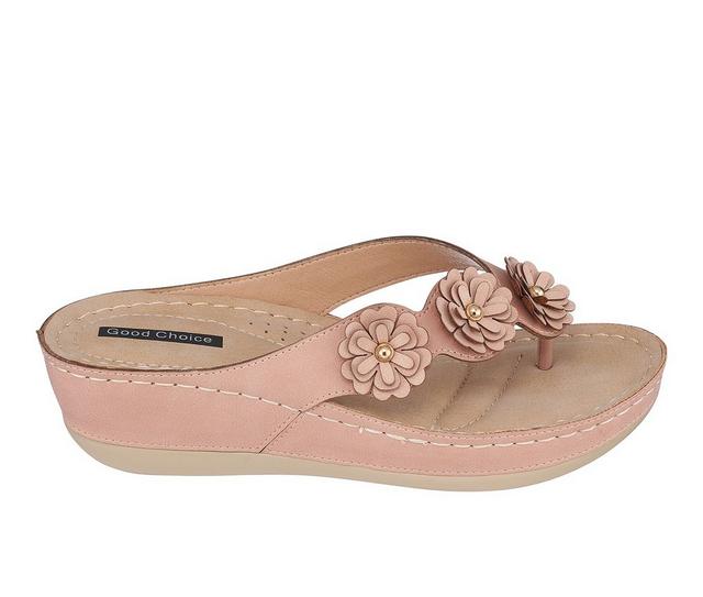 Women's GC Shoes Ammie Wedge Flip-Flops in Blush color