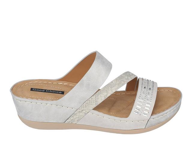 Women's GC Shoes Tera Wedge Sandals in Silver color