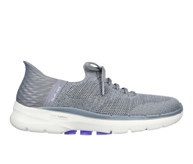 Women's Skechers Go Go Walk 6 Lovely Day 124568 Slip-Ins Sneakers in Grey color