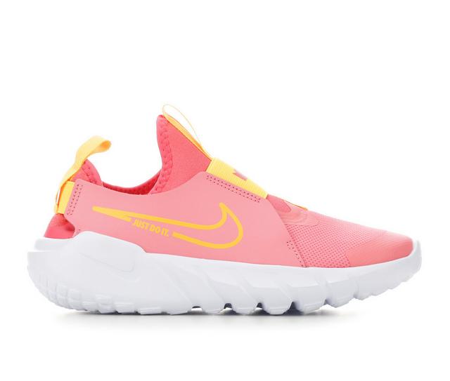 Girls' Nike Big Kid Flex Runner 2 Slip-On Running Shoes in Coral/Citron/Wh color