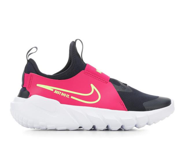 Girls' Nike Big Kid Flex Runner 2 Slip-On Running Shoes in DkObs/Lm/Bry/Wh color