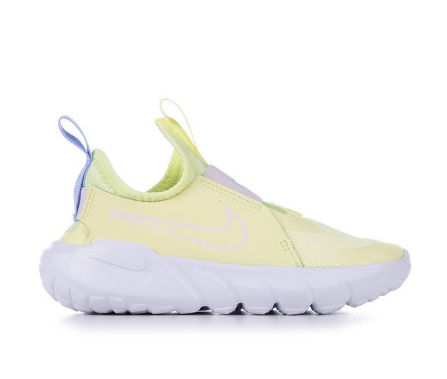 Girls' Nike Little Kid Flex Runner 2 Slip-On Running Shoes in Citron/Pnk/Blue color