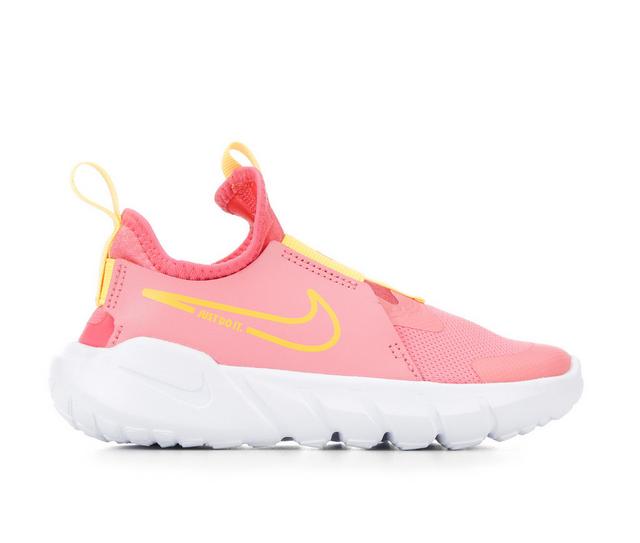 Girls' Nike Little Kid Flex Runner 2 Slip-On Running Shoes in Coral/Citron/Wh color