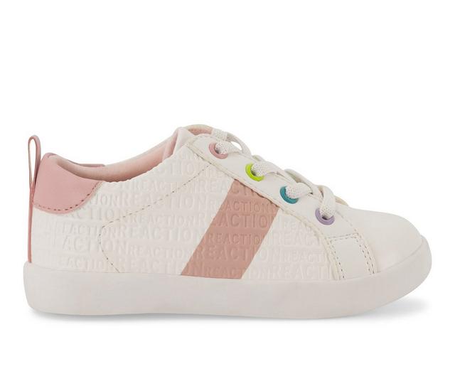Girls' Kenneth Cole Toddler Ang Logo Sneakers in White/Pink color
