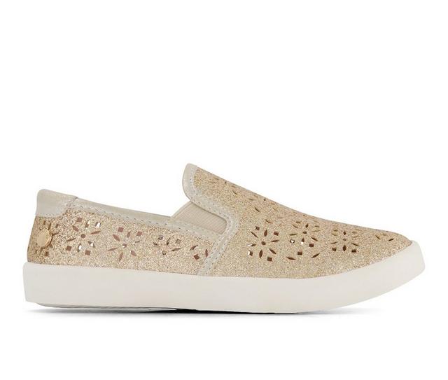 Girls' Kenneth Cole Little Kid & Big Kid Ang Flora Slip On Shoes in Pale Gold color