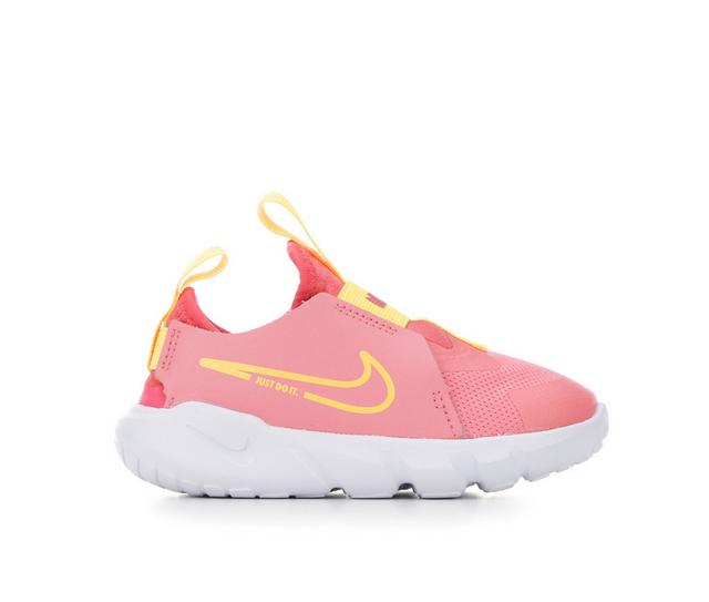 Girls' Nike Toddler Flex Runner 2 Running Shoes in Coral/Citron/Wh color