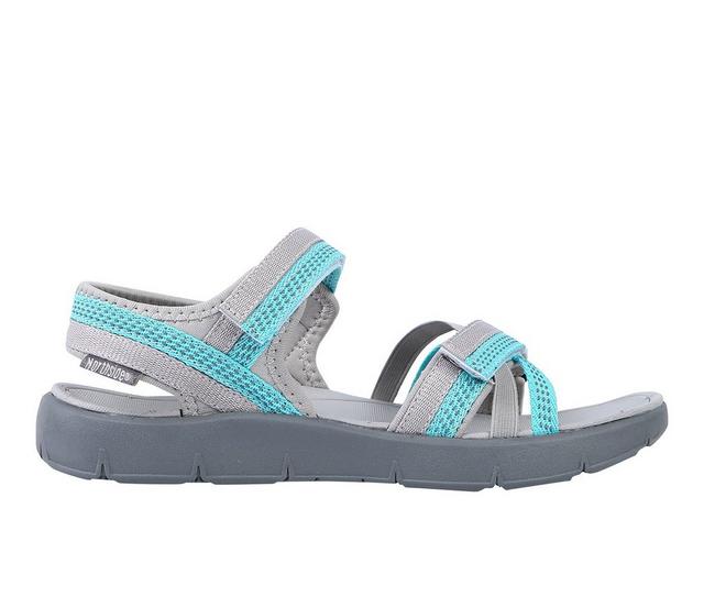 Women's Northside Avalon Cove Outdoor & Hiking Sandals in Gray/Aqua color