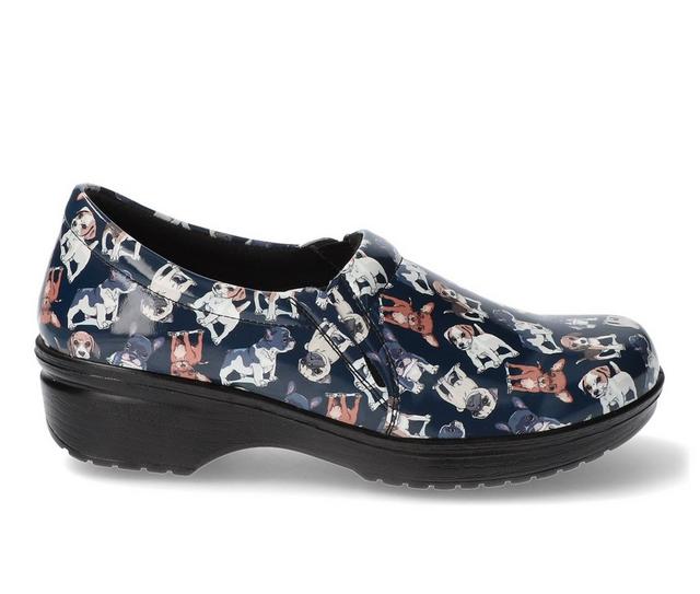 Women's Easy Works by Easy Street Tiffany Navy Puppies Slip Resistant Shoes in Navy Puppies color