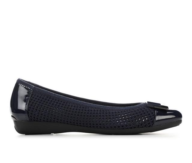 Women's Anne Klein Una Flats in Navy color