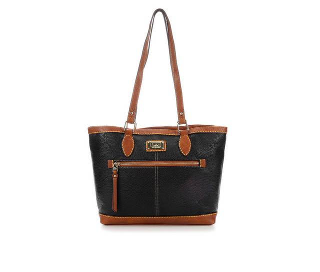 BOC Oakfield Pebble Tote Handbag in Black/Saddle color