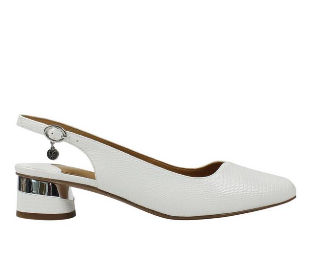 Women's J Renee Taveta Special Occasion Shoes in White Lizard color