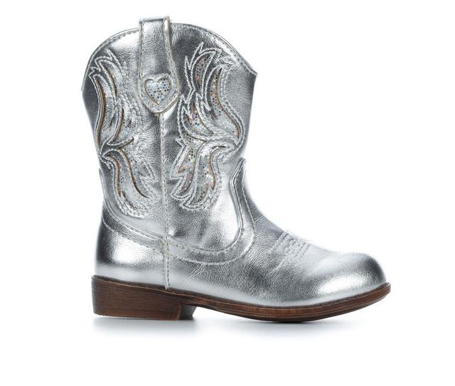 Girls' Jellypop Toddler Lil Giddy Up Western Boots in Silver color