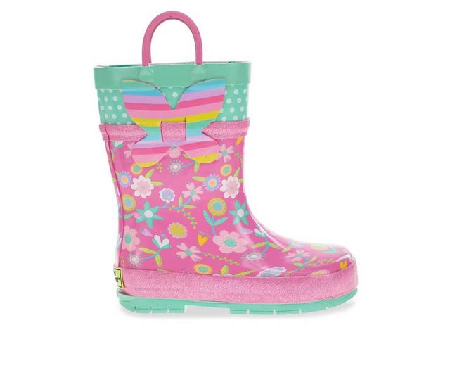 Girls' Western Chief Little Kid Flutter Rain Boots in Pink color