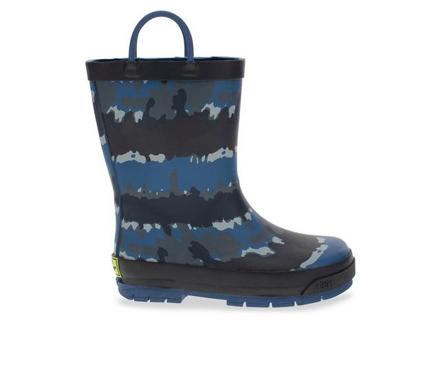 Boys' Western Chief Toddler Tie Dye Dude Rain Boots in Blue color