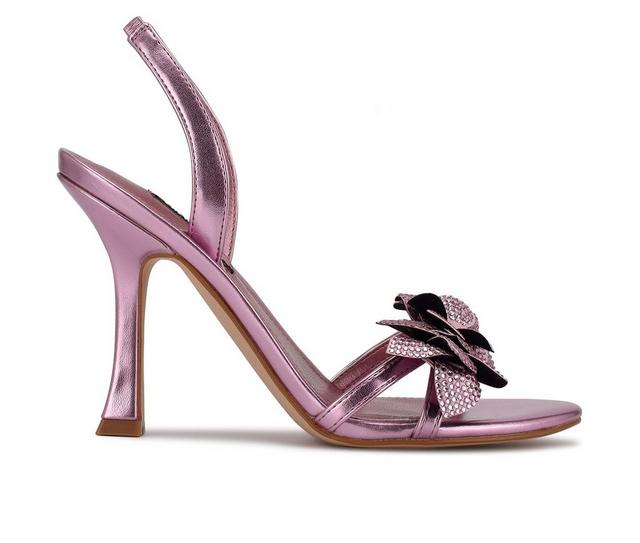 Women's Nine West Idriv Dress Sandals in Metallic Pink color