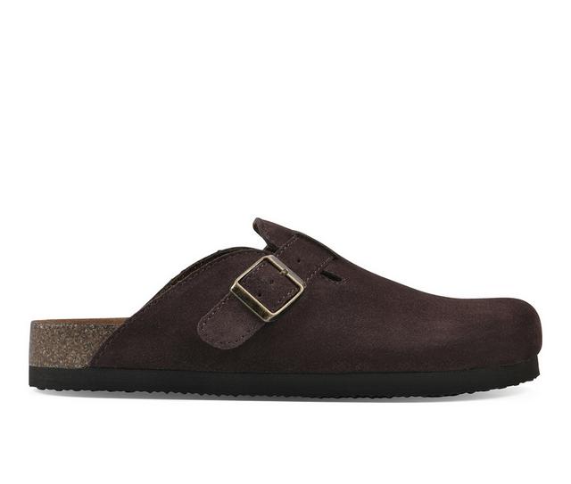 Women's White Mountain Bari Clogs in Dk Brown suede color