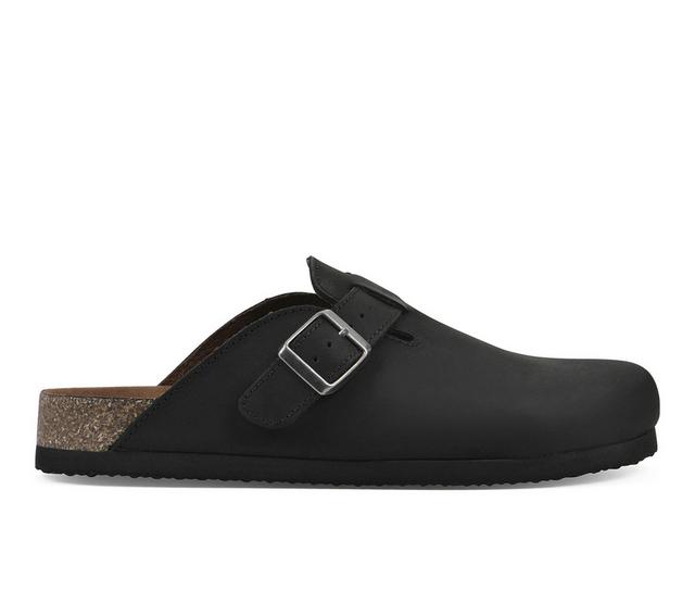 Women's White Mountain Bari Clogs in Black/Leather color