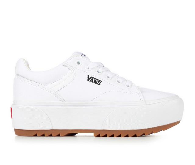 Women's Vans Seldan Platform St Skate Shoes in White/Gum color