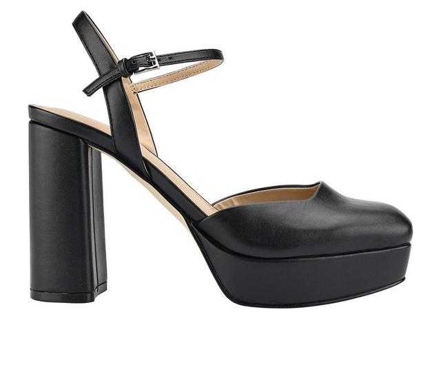 Women's MARC FISHER Nazira Dress Sandals in Black Leather color