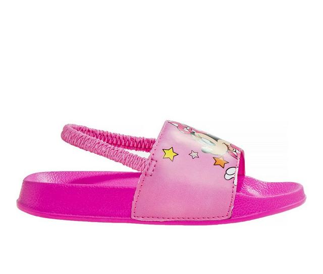Girls' Disney Toddler & Little Kid Minnie Stars Footbed Sandals in Pink color