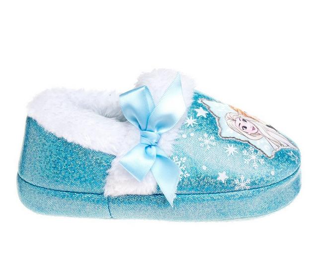 Disney Toddler & Little Kid Frozen White Fur Slippers in Blue color