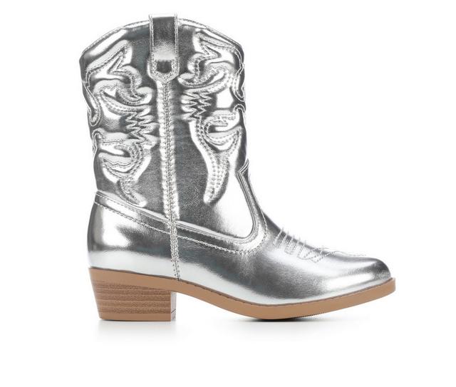 Girls' Soda Little Kid & Big Kid Reno-IIS Cowboy Boots in Silver color