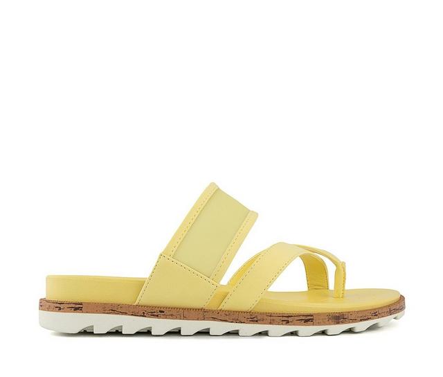 Women's London Fog Stelanie Sandals in Soft Yellow color