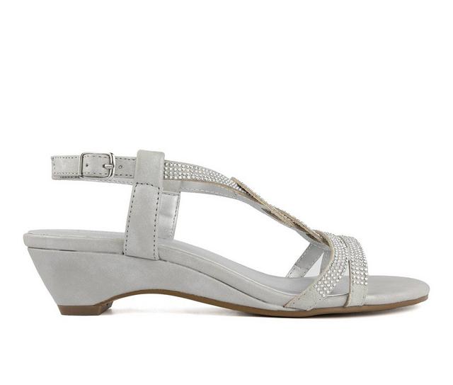 Women's London Fog Meadow Wedge Sandals in Silver color