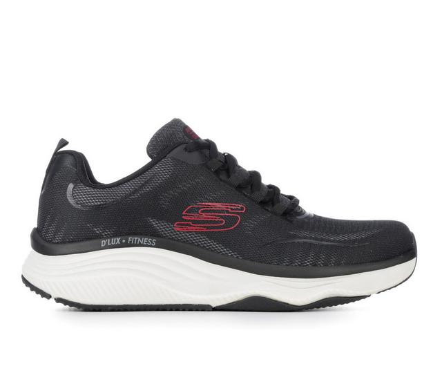 Men's Skechers 232615 D'LUX Fit Walk Walking Shoes in Black/Red color
