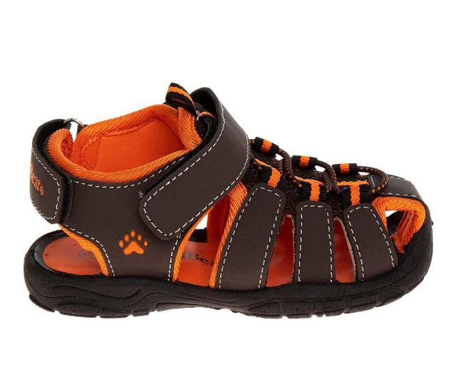 Boys' Rugged Bear Little Kid & Big Kid Gull Sandals in Brown/Orange color