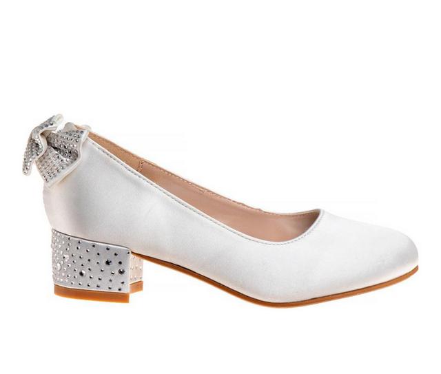 Girls' Badgley Mischka Little Kid & Big Kid Rhinestone Sophie Dress Shoes in White color