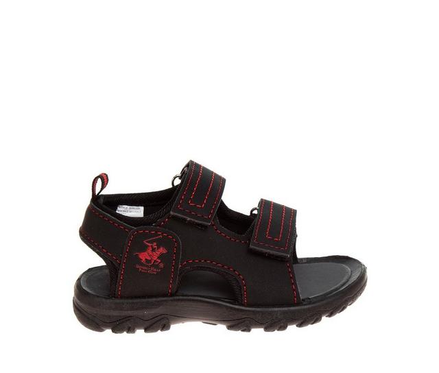 Boys' Beverly Hills Polo Club Toddler Woodpecker Sandals in Black/Red color