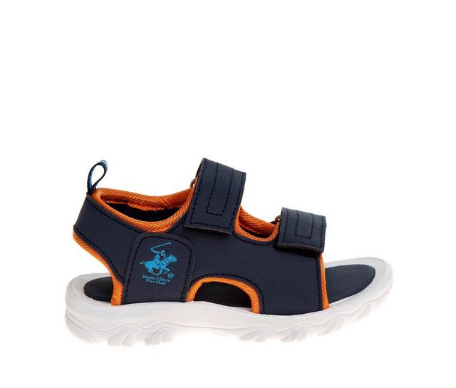 Boys' Beverly Hills Polo Club Toddler Woodpecker Sandals in Navy/Orange color