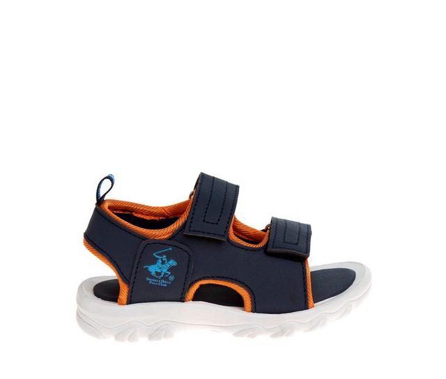 Boys' Beverly Hills Polo Club Little Kid & Big Kid Woodpecker Sandals in Navy/Orange color