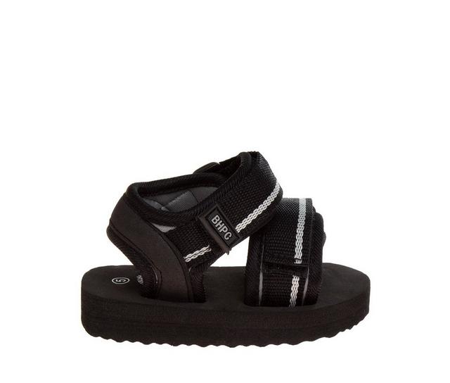 Boys' Beverly Hills Polo Club Toddler Swallow Sandals in Black/Grey color