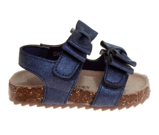 Girls' Laura Ashley Toddler Lacy Bow Sandals in Navy color