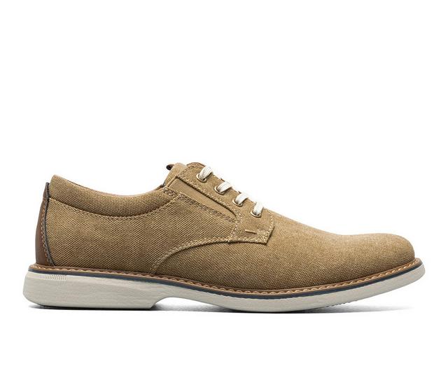 Men's Nunn Bush Otto Canvas Oxford Dress Shoes in Khaki color