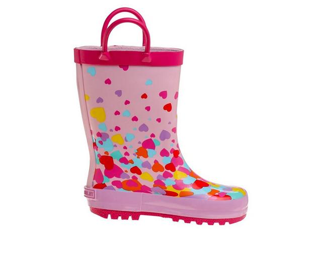 Girls' Laura Ashley Little Kid & Big Kid Hearts Rain Boots in Pink Multi color
