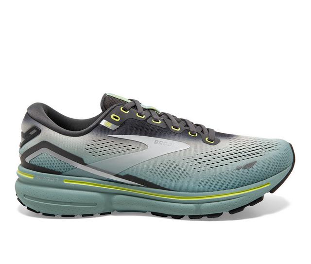 Men's Brooks Ghost 15 Running Shoes in Grey/Oyster/Blu color