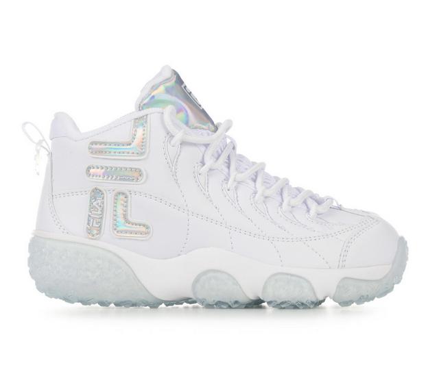 Girls' Fila Snake Dancer Ice Basketball Shoes in Wht/Wht/Irides color